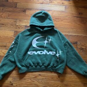 PacSun Green Hoodie with White 'evolve' Graphic